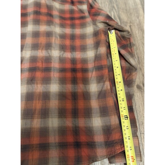 Kuhl Shirt Men's L Brown Plaid The Law Long Sleeve Flannel Outdoor Hiking Grunge - Picture 8 of 10